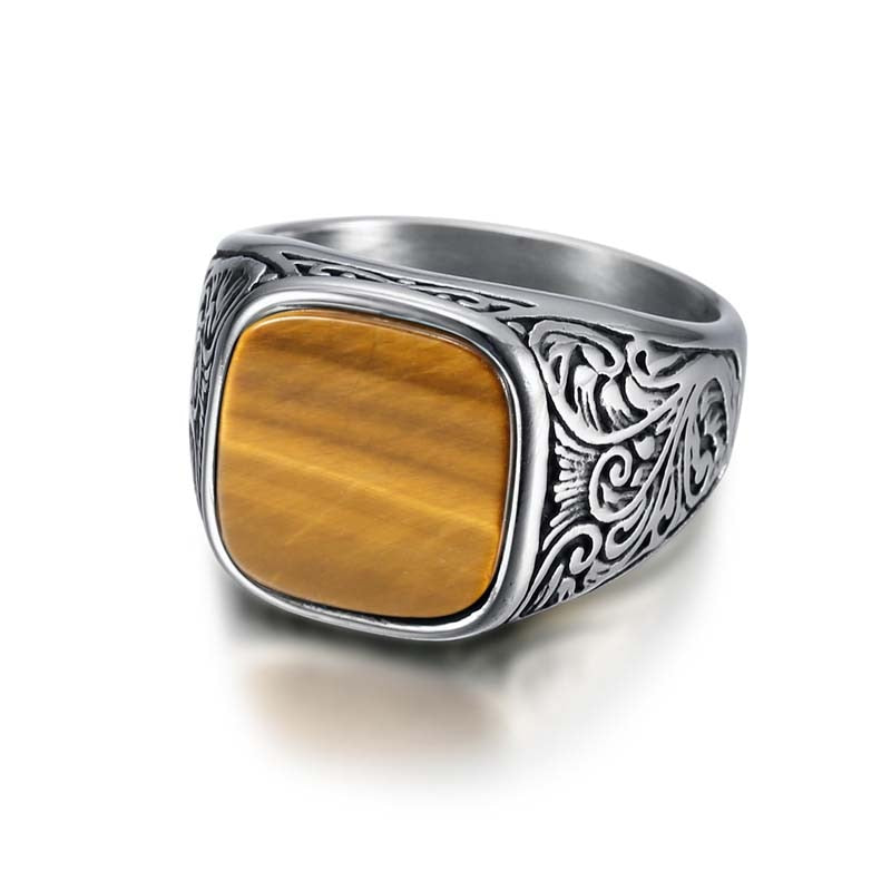 Square Stone Retro Ring