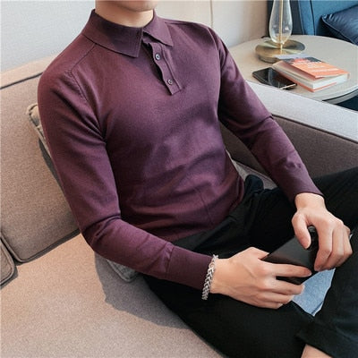 Casual Knitting Long Sleeve Shirts