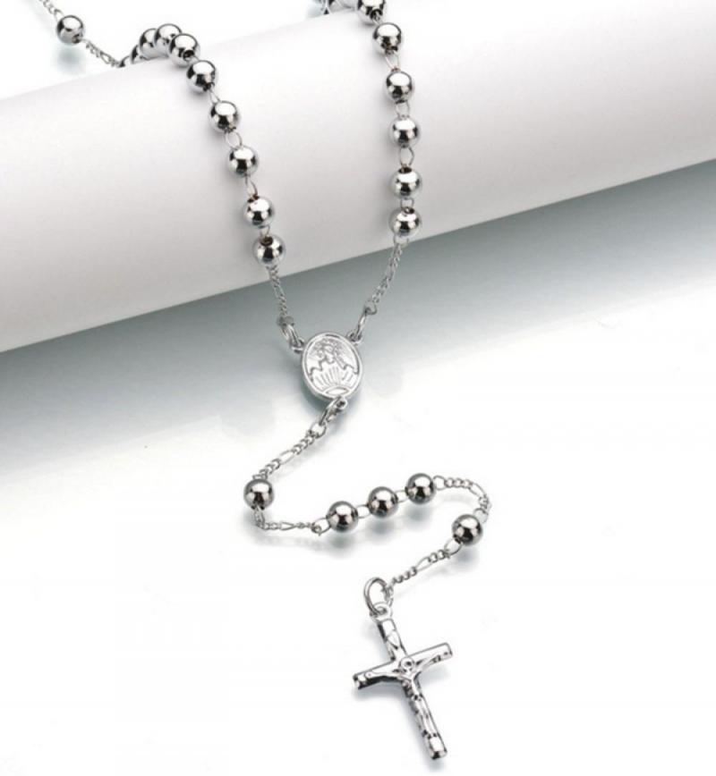 Cross Rosary Pendant Necklace