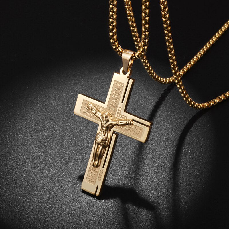 Cross Rosary Pendant Necklace