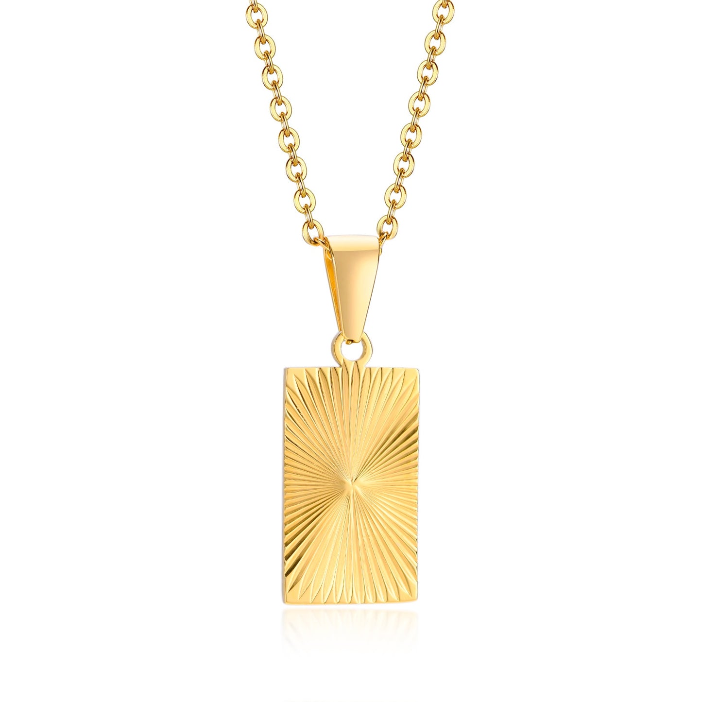 Plated Rectangle Pendant Necklaces
