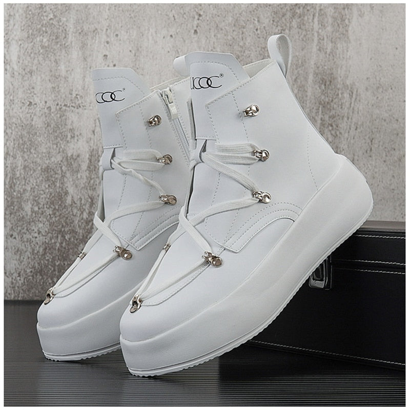 Stylish Leather High Sneakers