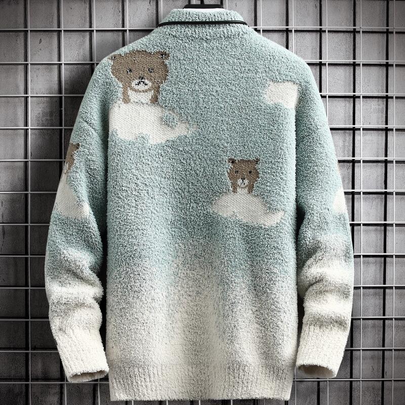 Pet Print Cashmere Turtleneck Sweaters