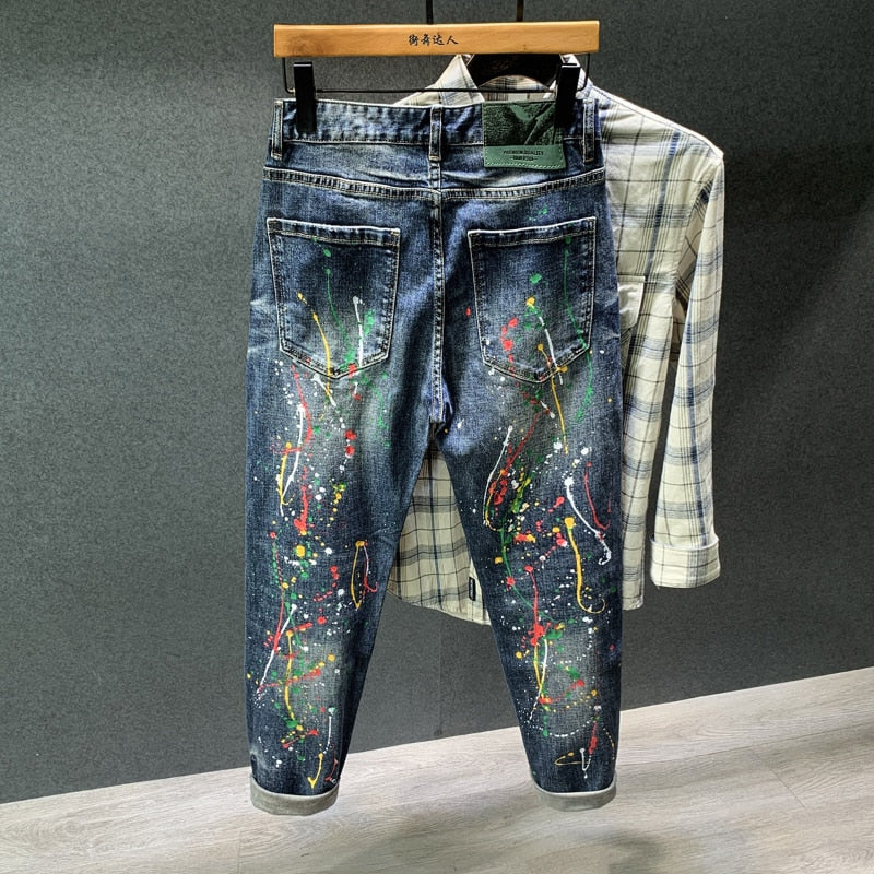 Points Graffiti Denim Pants