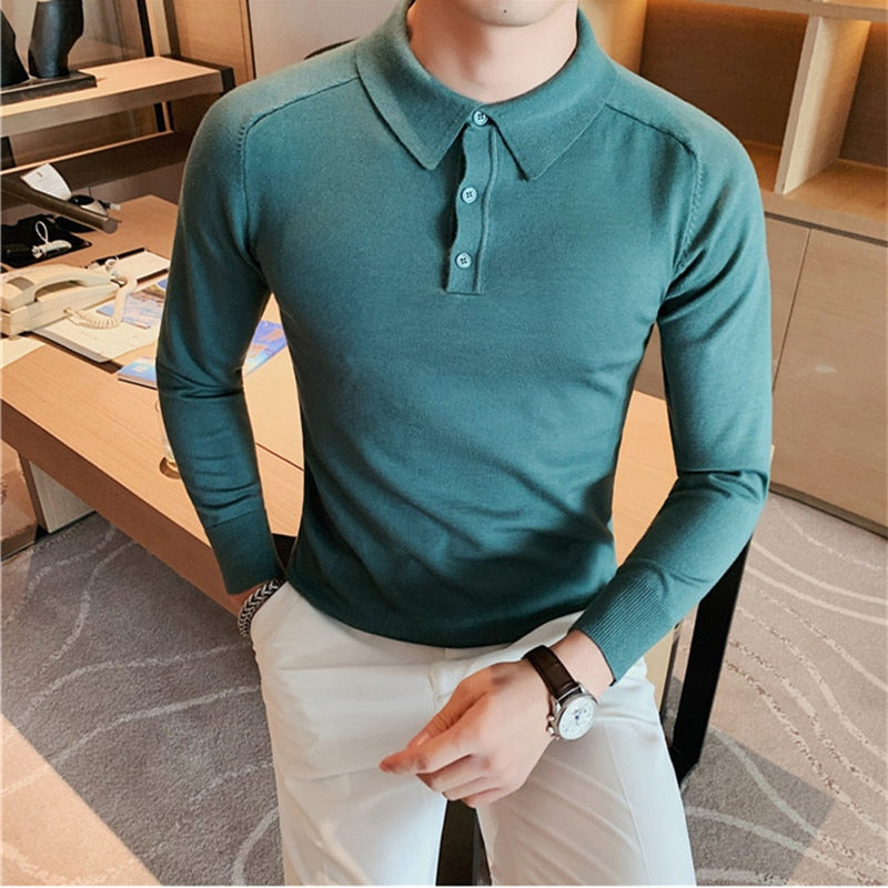 Casual Knitting Long Sleeve Shirts