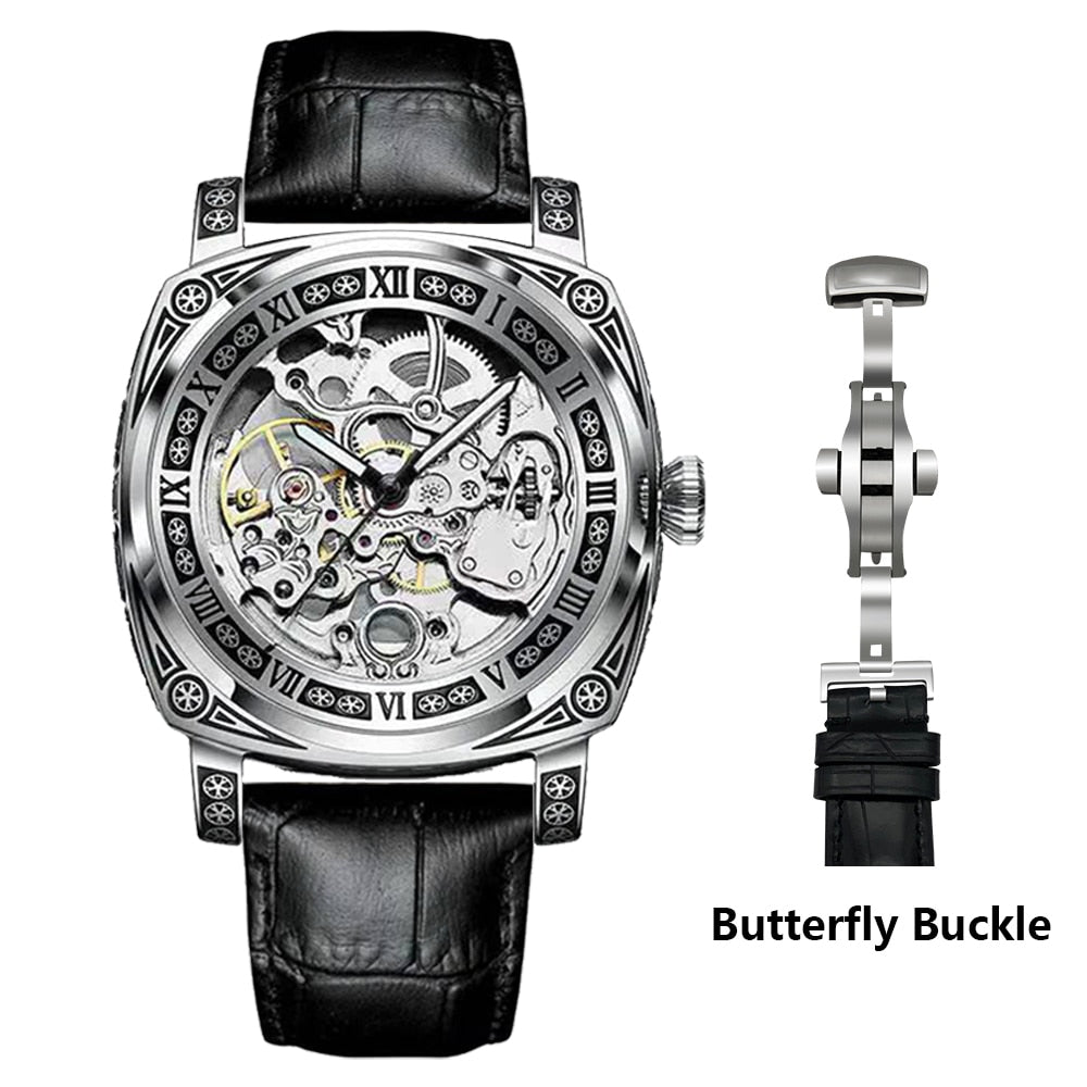 Authentic Brand Carved Watches Fully Automatic