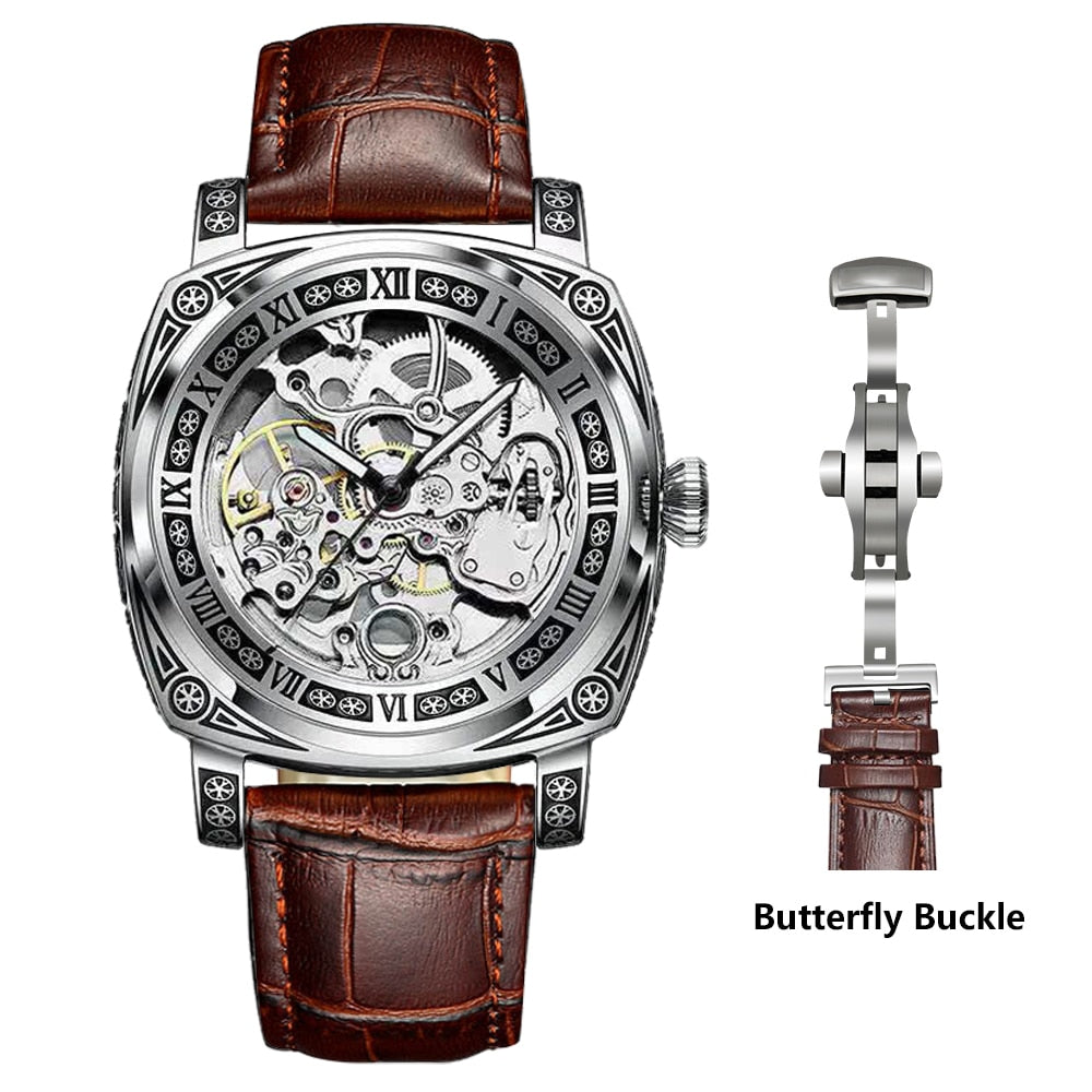 Authentic Brand Carved Watches Fully Automatic