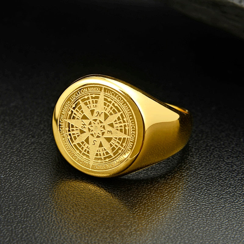 Mens Compass fashion Ring