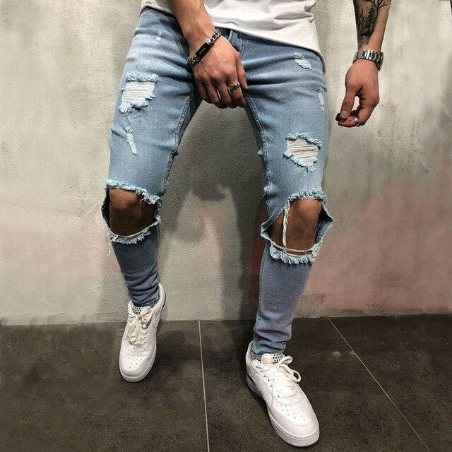 Men's Hole Denim Jeans