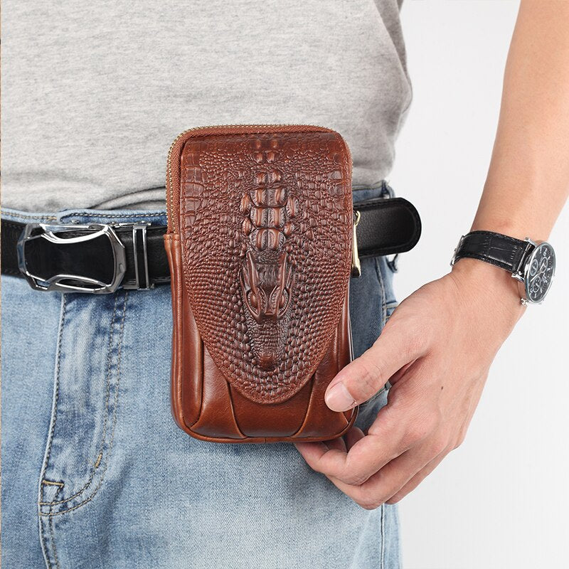 Small Genuine cowhide leather Men's Shoulder Bag Clutch Hangbag Messenger Male Bags Crossbody Sling Tote Small Zipper Belt Bags