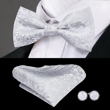 Butterfly Pre-Tied Bow Tie with Pocket Square & Cufflinks