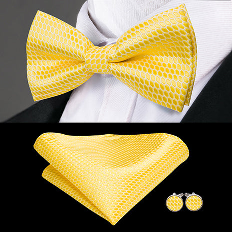 Butterfly Pre-Tied Bow Tie with Pocket Square & Cufflinks