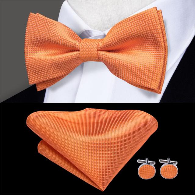 Butterfly Pre-Tied Bow Tie with Pocket Square & Cufflinks