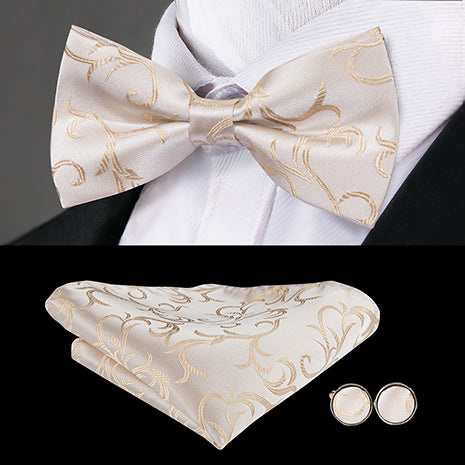 Butterfly Pre-Tied Bow Tie with Pocket Square & Cufflinks