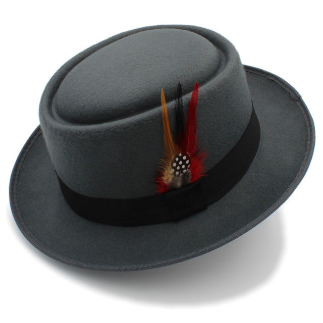 Wool Flat Fedora Hat