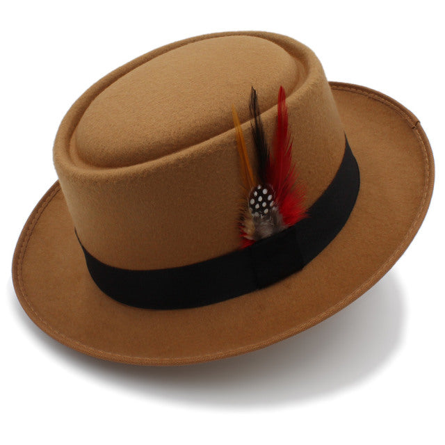 Wool Flat Fedora Hat