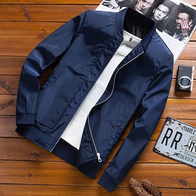 Men's Bomber Zipper Jacket Fashion Male Streetwear Slim Fit Pilot Coats