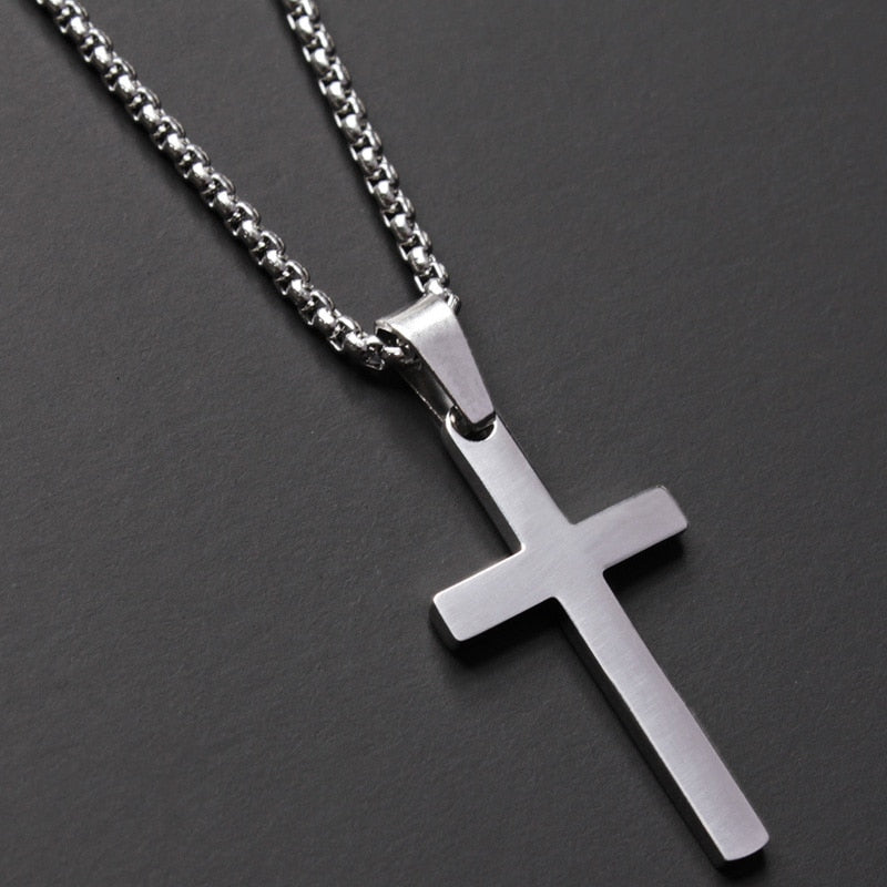 New Classic Cross Men Necklace Stainless Steel Chain Pendant