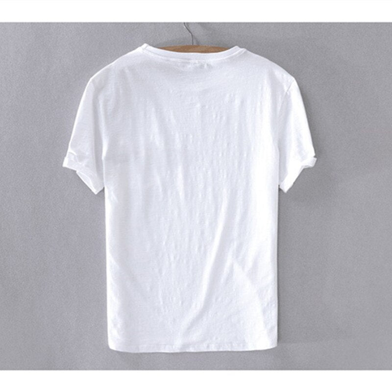 Casual line t-shirt Men Embroidery Breathable Round Neck