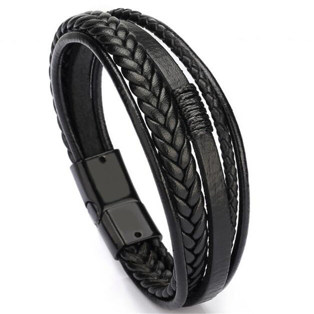 Genuine Leather Multilayer Braided Rope Bracelets