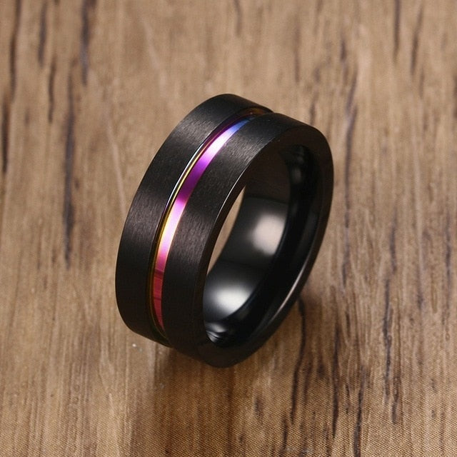 Groove Rainbow Bands Rings