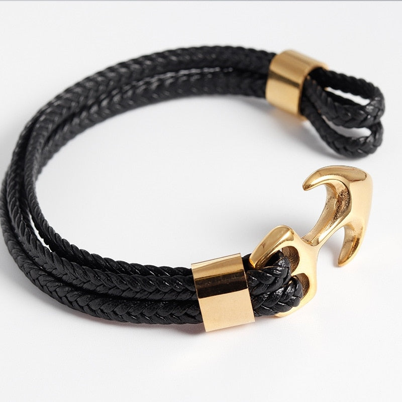 Woven Anchor Leather Bracelet Rope Bracelet