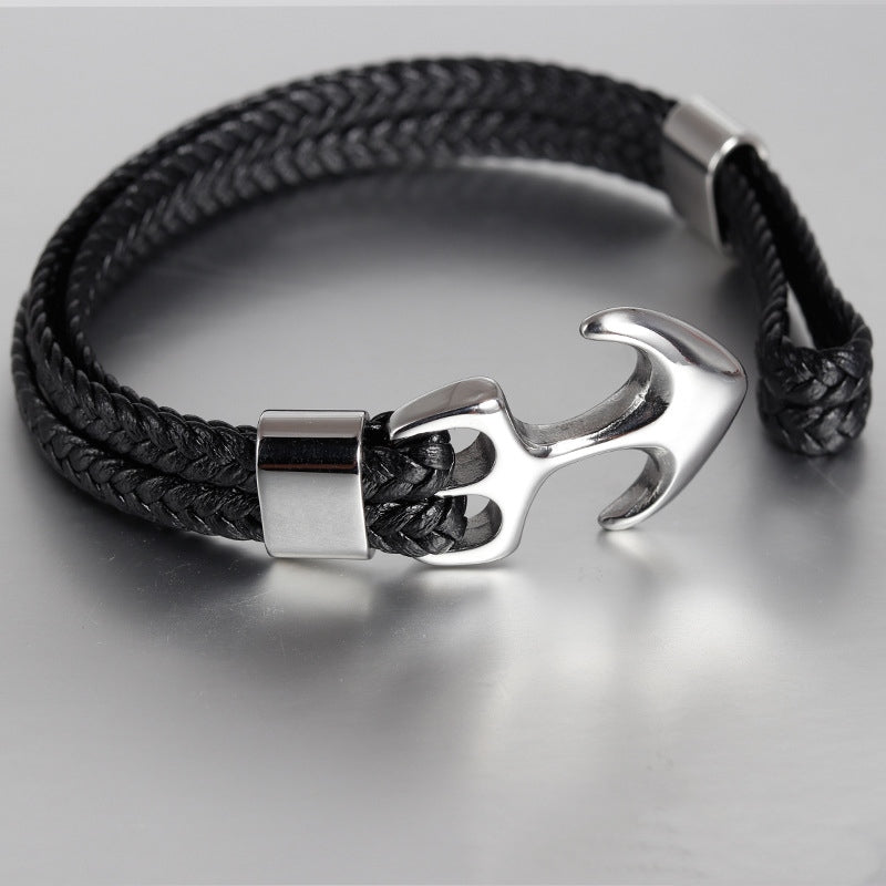 Woven Anchor Leather Bracelet Rope Bracelet