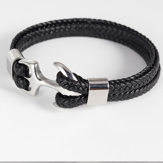 Woven Anchor Leather Bracelet Rope Bracelet