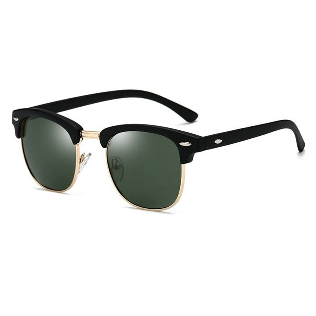 Classic Polarized Brand Design Semi-Rimless Sunglasses