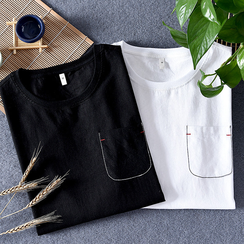 Unique design Short Sleeve Linen T-shirt