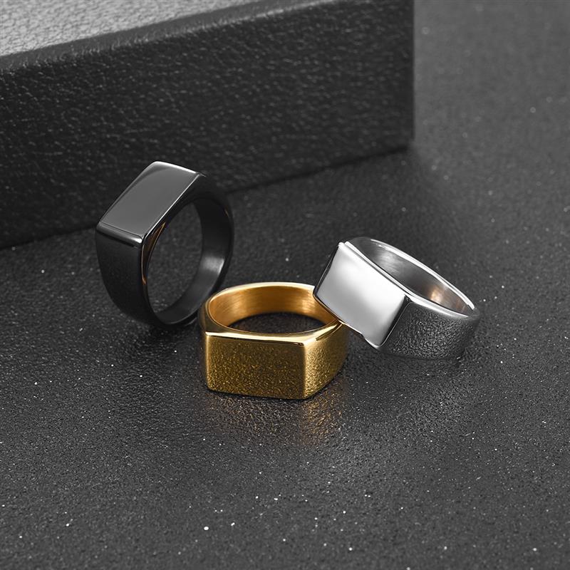 Fashion Men Simple Style Square Ring