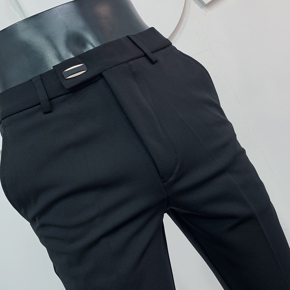 Classic Solid Business Formal Suit Pants