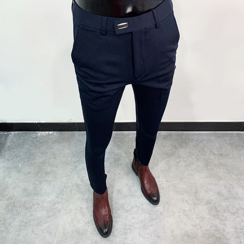 Classic Solid Business Formal Suit Pants