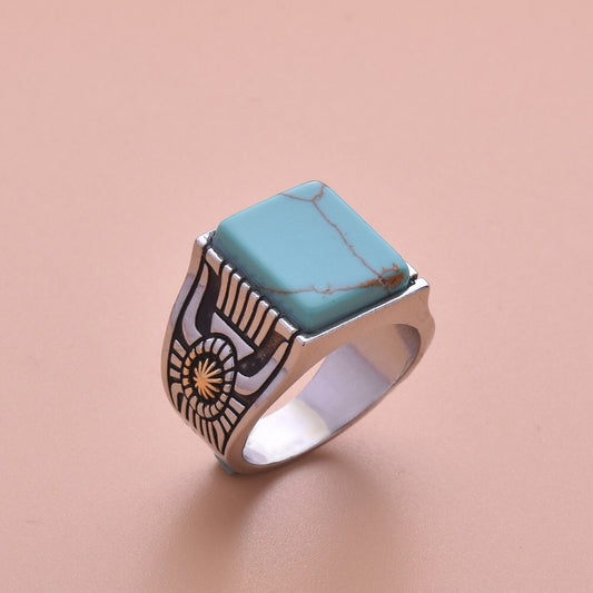 Men Turquoises Stone Rings