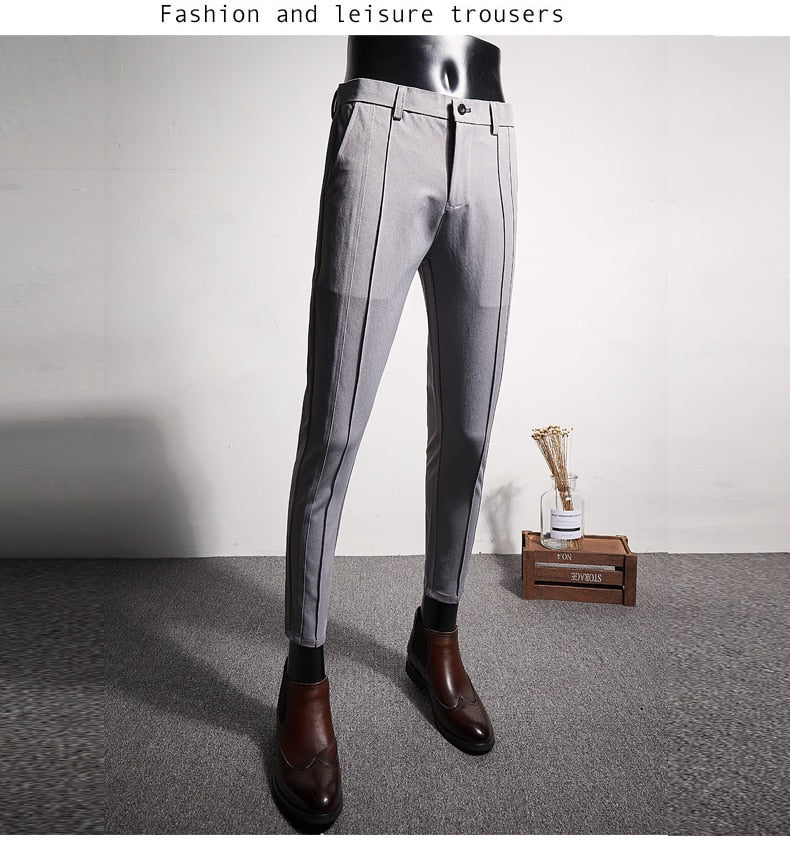 Men's Slim-Fit Dress Pant Trousers