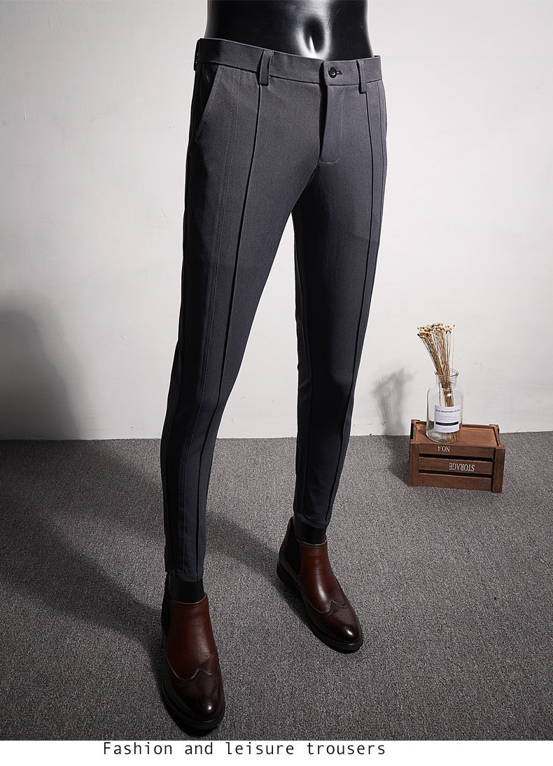 Men's Slim-Fit Dress Pant Trousers