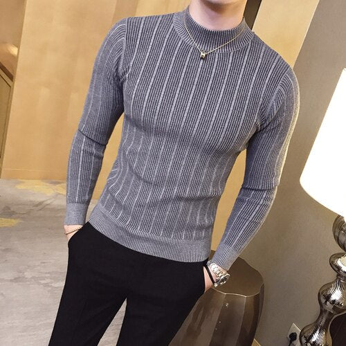 Fashion Solid Color British Knitted Sweater