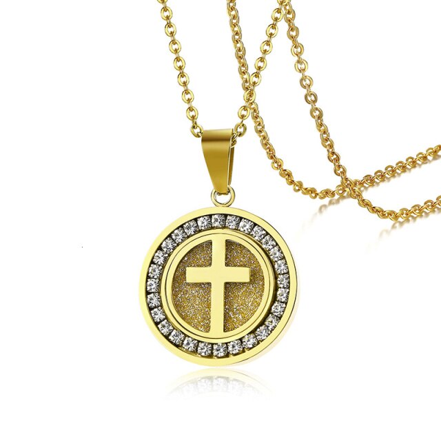 Praying Hands Coin Medal Pendant Necklaces