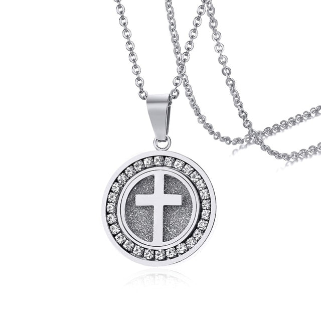 Praying Hands Coin Medal Pendant Necklaces