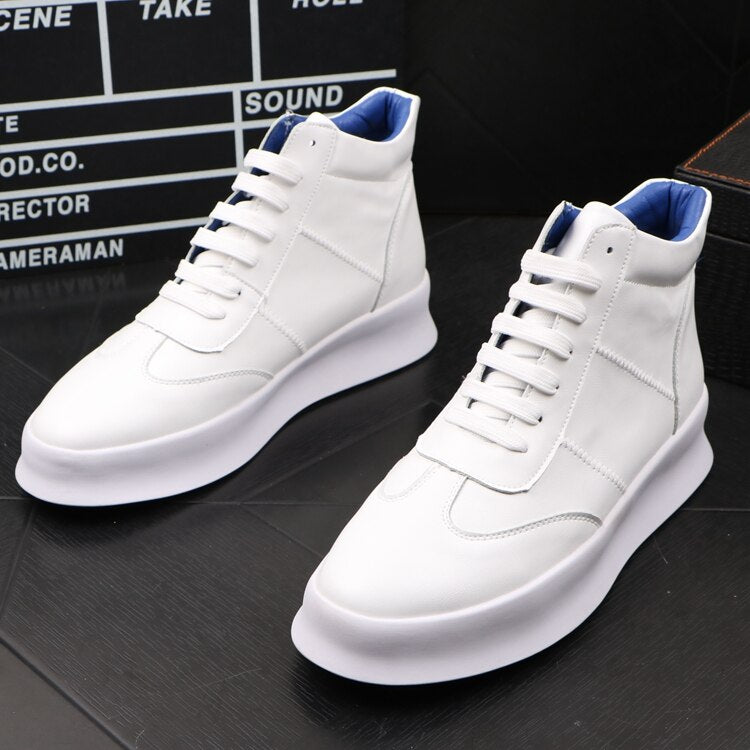 Fashion High Top Casual Leather Sneakers