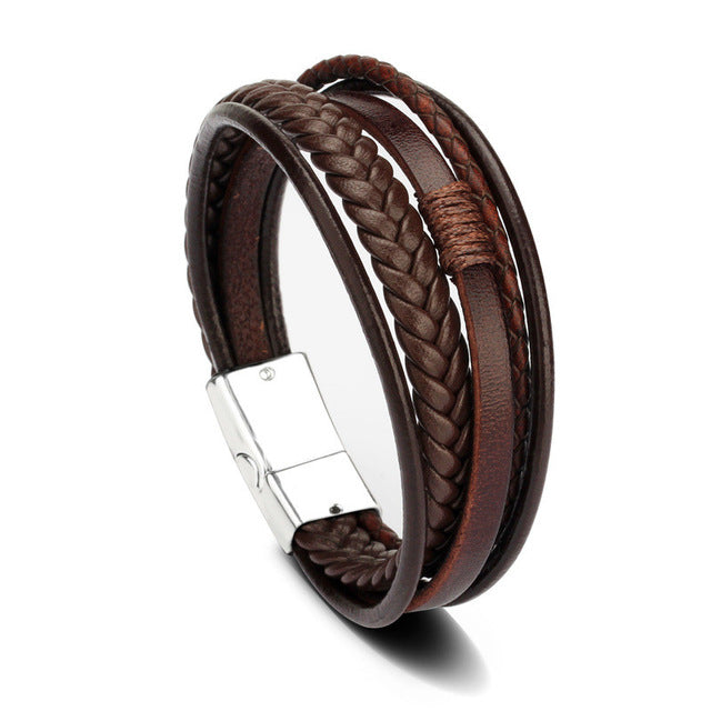 Genuine Leather Multilayer Braided Rope Bracelets