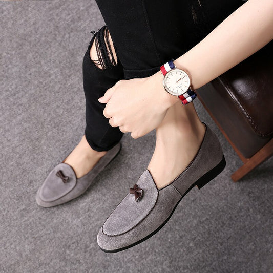 Suede Leather Men's Fashion Slip On Loafer Shoes