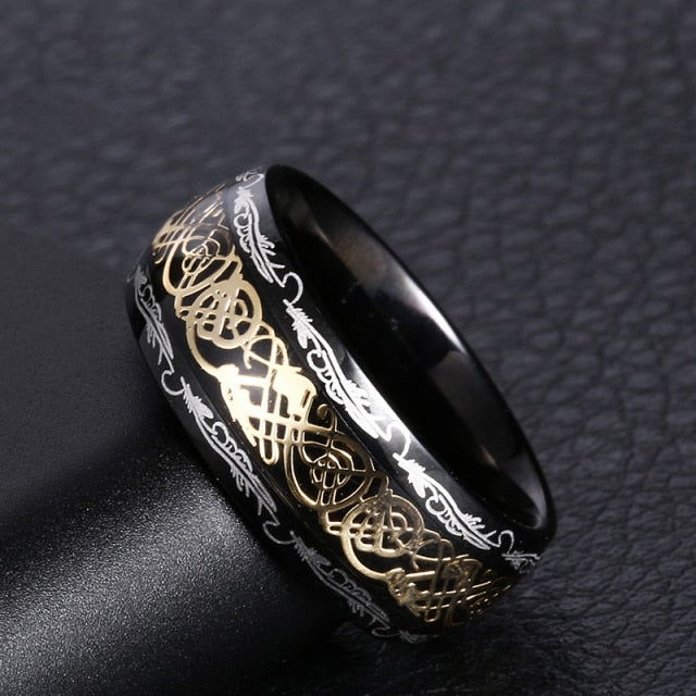 Dragon Inlay Fashion Ring