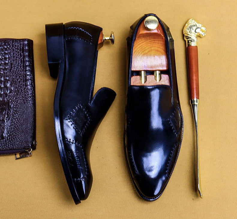 Men Loafer Genuine Leather Men Dress Shoes Designer Formal Shoes