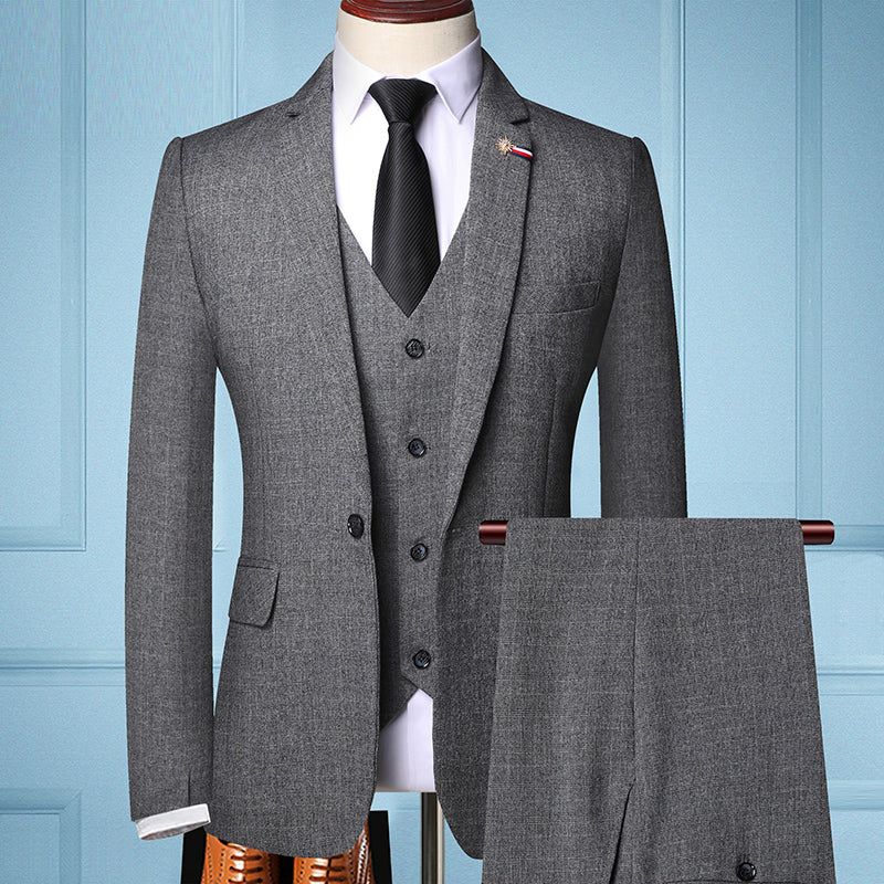 Fashion Slim Fit Business Suit Blazer + Pant + Waist Coat