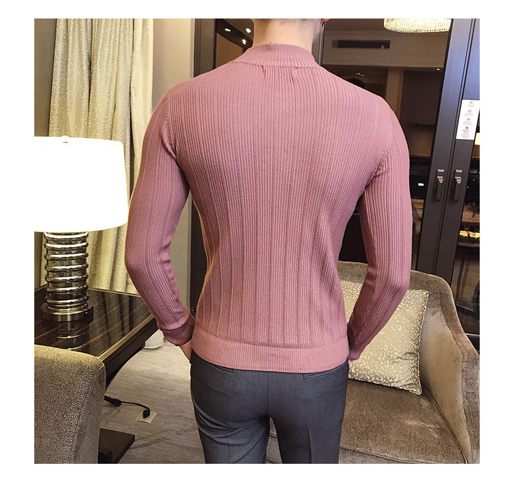 Fashion Solid Color British Knitted Sweater