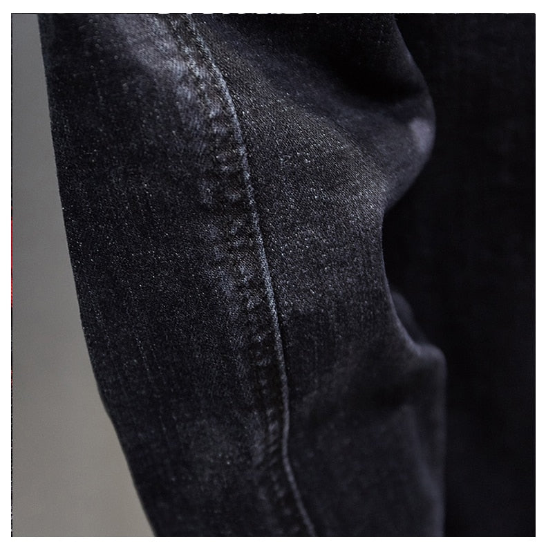 Classic Black Slim Casual Denim Jeans Jacket For Men