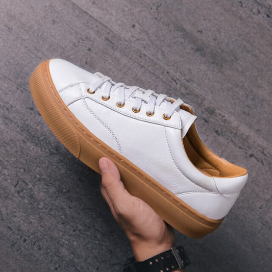 Fashion Genuine Leather Breathable Casual Sneakers