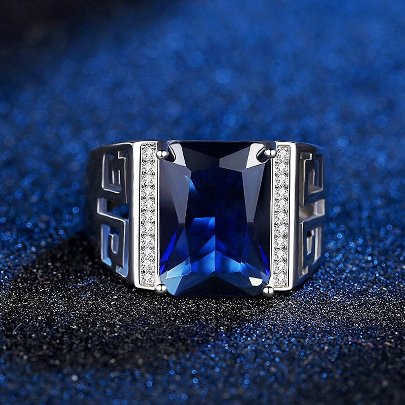Geometric Shape Sapphire Zircon Gemstone Rings