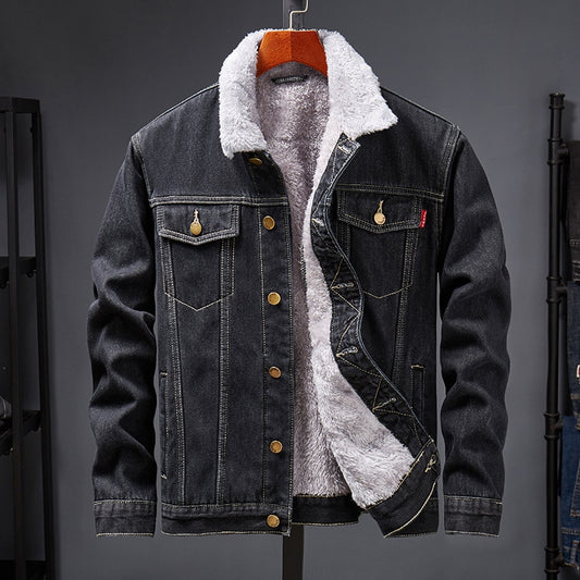 Thick Jeans Jacket Casual Warm Denim Male Jacket